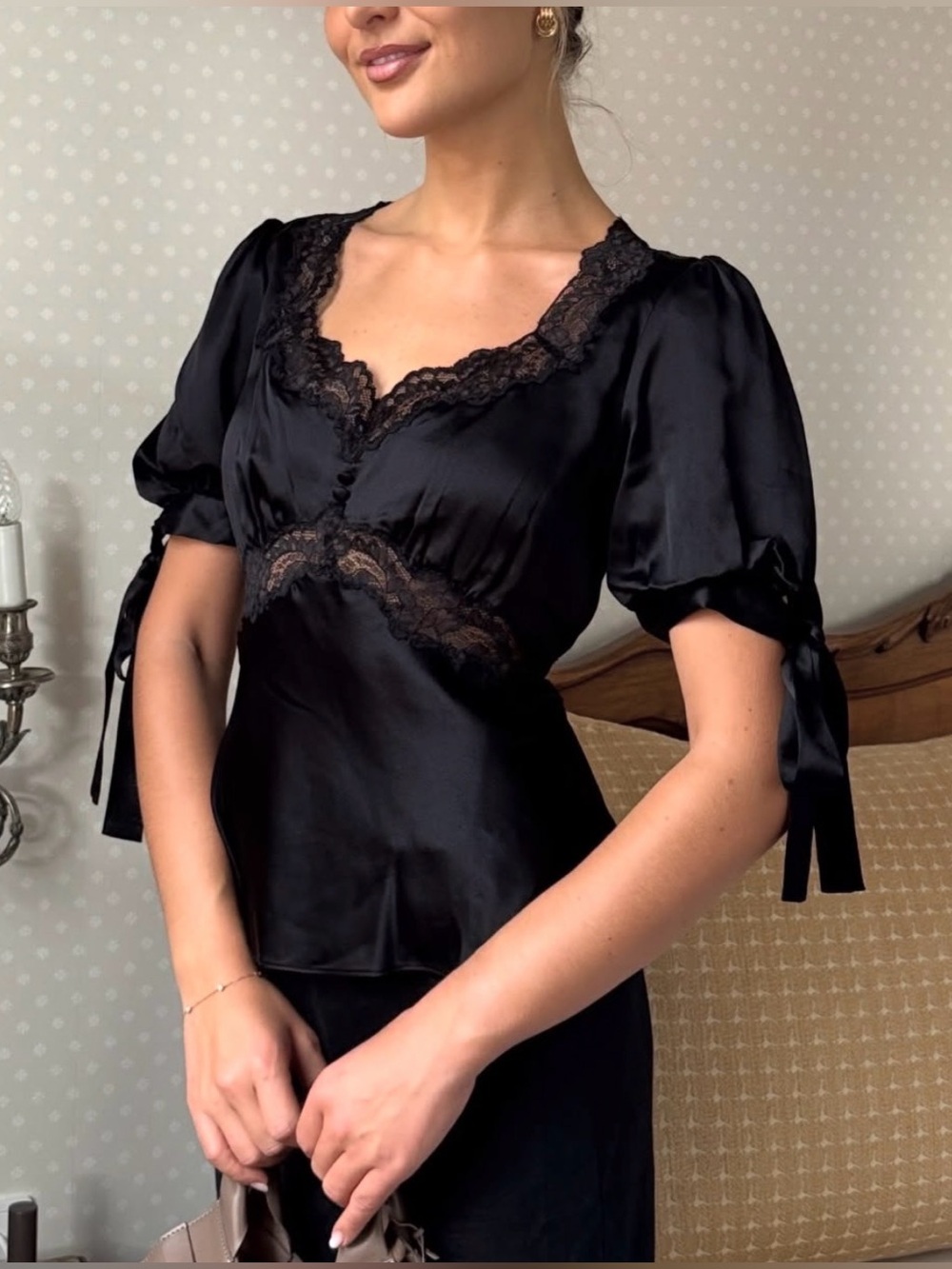 Reformation Dolly Silk Top